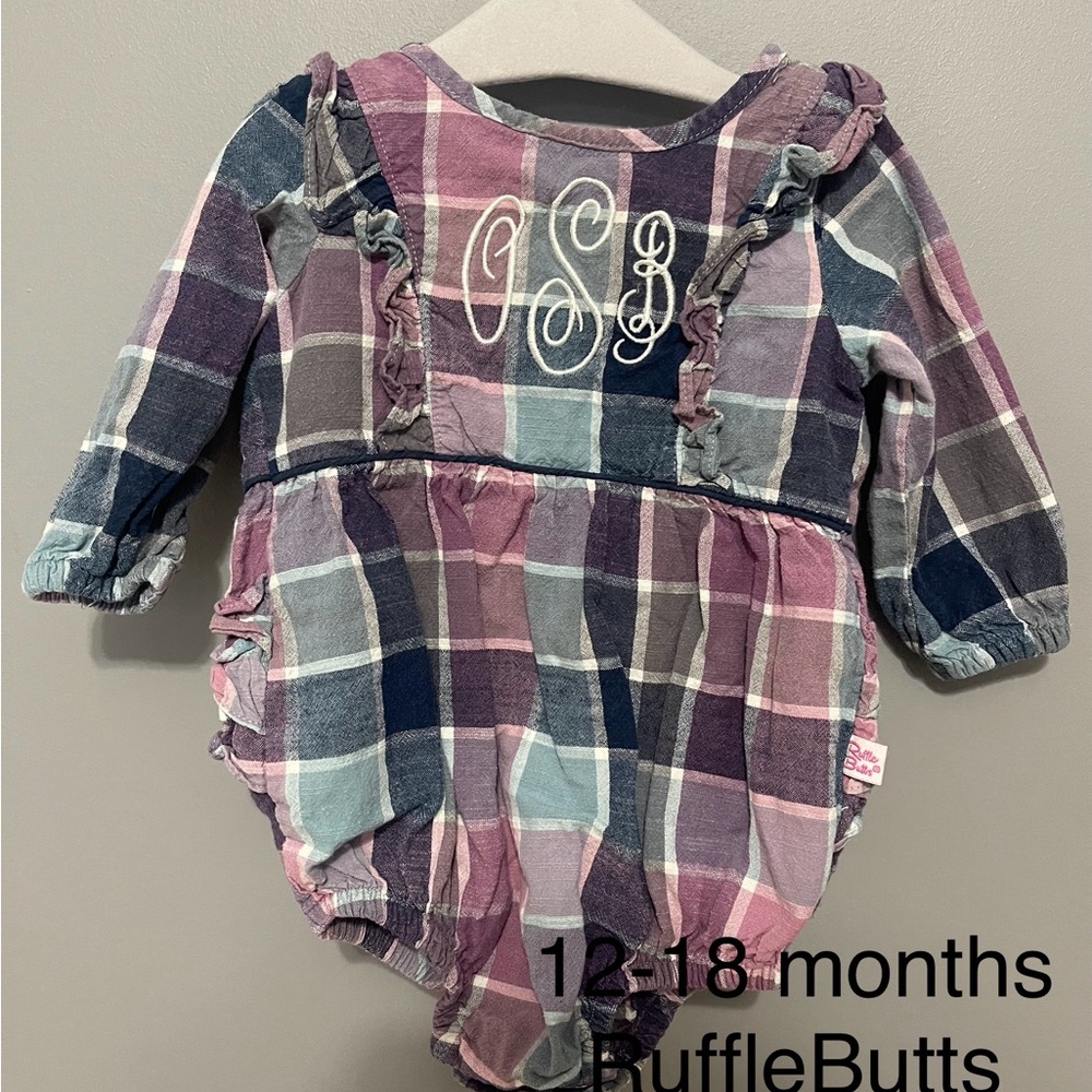 Plaid Long Sleeve Baby Romper